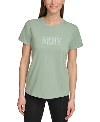 Dkny Sport Women's Cotton Embellished-Logo T-Shirt