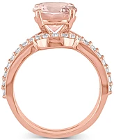 Morganite (1-3/4 ct. t.w.) & Lab-Grown White Sapphire (3/8 Bridal Set 10k Rose Gold