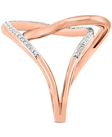 Effy Diamond Interlocking Loop Abstract Statement Ring (1/4 ct. t.w.) in Rose Gold