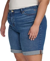 Tommy Hilfiger Th Flex Plus Cuffed Denim Shorts, Created for Macy's