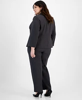 Le Suit Plus Crepe Two-Button Blazer Pantsuit