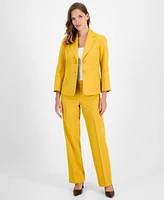 Le Suit Crepe Two-Button Blazer & Pants, Regular and Petite Sizes