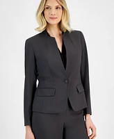 Le Suit Single-Button Blazer and Slim-Fit Pantsuit, Regular Petite Sizes