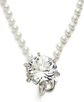 Kleinfeld Faux Stone Engagement Ring Imitation Pearl Strand Necklace