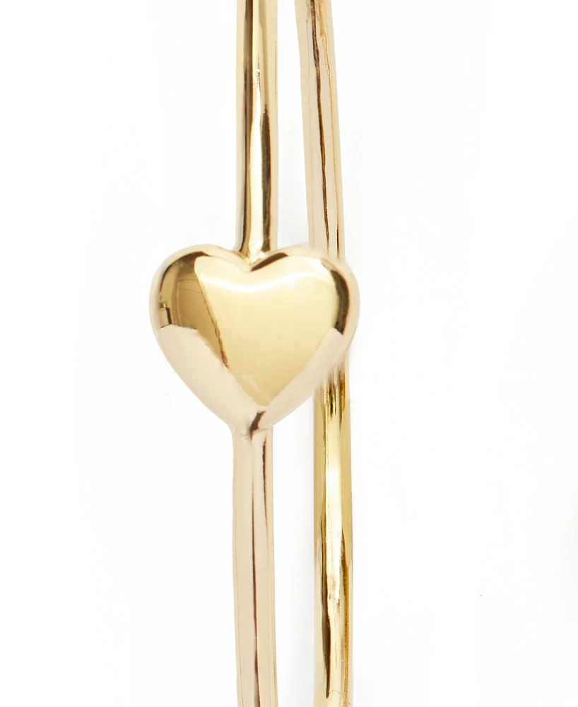 Kleinfeld Gold-Tone Heart Hoop Earrings