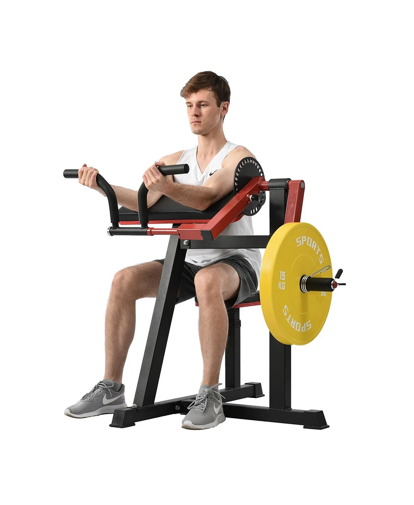 Simplie Fun Bicep Tricep Curl Machine With Adjustable Seat, Bicep Curls And Tricep Extension Machine Home Gym