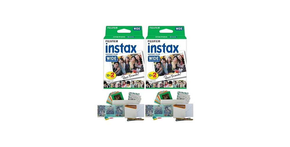 Fujifilm instax Wide Instant Film Twin Pack (40 Exposures) Bundle