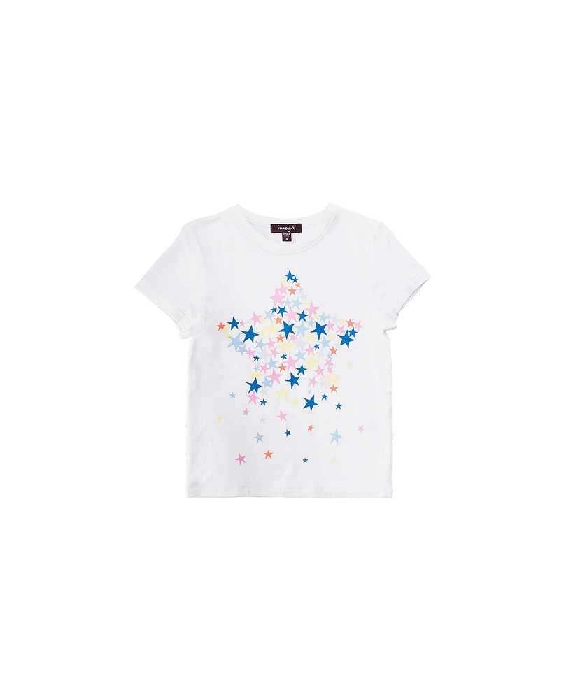 Child Amita Star Cream Graphic Jersey Tee