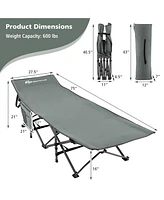 Costway Wide Foldable Camping Cot Heavy-Duty Steel Indoor & Outdoor Sleeping Cot