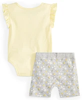 Disney Baby Girls Winnie-the-Pooh Bee Kind Bodysuit & Shorts, 2 Piece Set