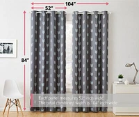 Arrow Printed Privacy Blackout Energy Efficient Room Darkening Thermal Grommet Window Curtain Drape Panels For Bedroom Set Of 2