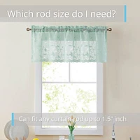 Hlc.Me Joyce Lace Sheer Kitchen Curtain Valance Topper Rod Pocket For Small Windows Bathroom Kitchen 54 W X 18 L