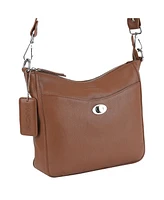 Mancini Pebble Elizabeth Leather Crossbody Handbag