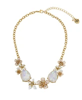 Betsey Johnson Faux Stone Starfish Flower Bib Necklace