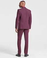 Bar Iii Mens Skinny Fit Burgundy Wool Blend Suit Created For Macys