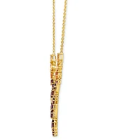 Le Vian Multi-Gemstone (5-1/8 ct. t.w.) & Vanilla Diamond (1/3 ct. t.w.) Statement Necklace in 14k Gold, 19" + 2" extender