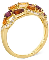 Le Vian Multi-Gemstone (1-1/2 ct. t.w.) & Vanilla Diamond Ring (1/3 ct. t.w.) in 14k Gold