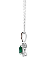 Le Vian Costa Smeralda Emeralds (1/2 ct. t.w.) & Diamond (1/8 ct. t.w.) Halo Adjustable 20" Pendant Necklace in 14k White Gold