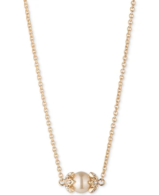 Marchesa Gold-Tone Imitation Pearl Pendant Necklace, 16" + 3" extender