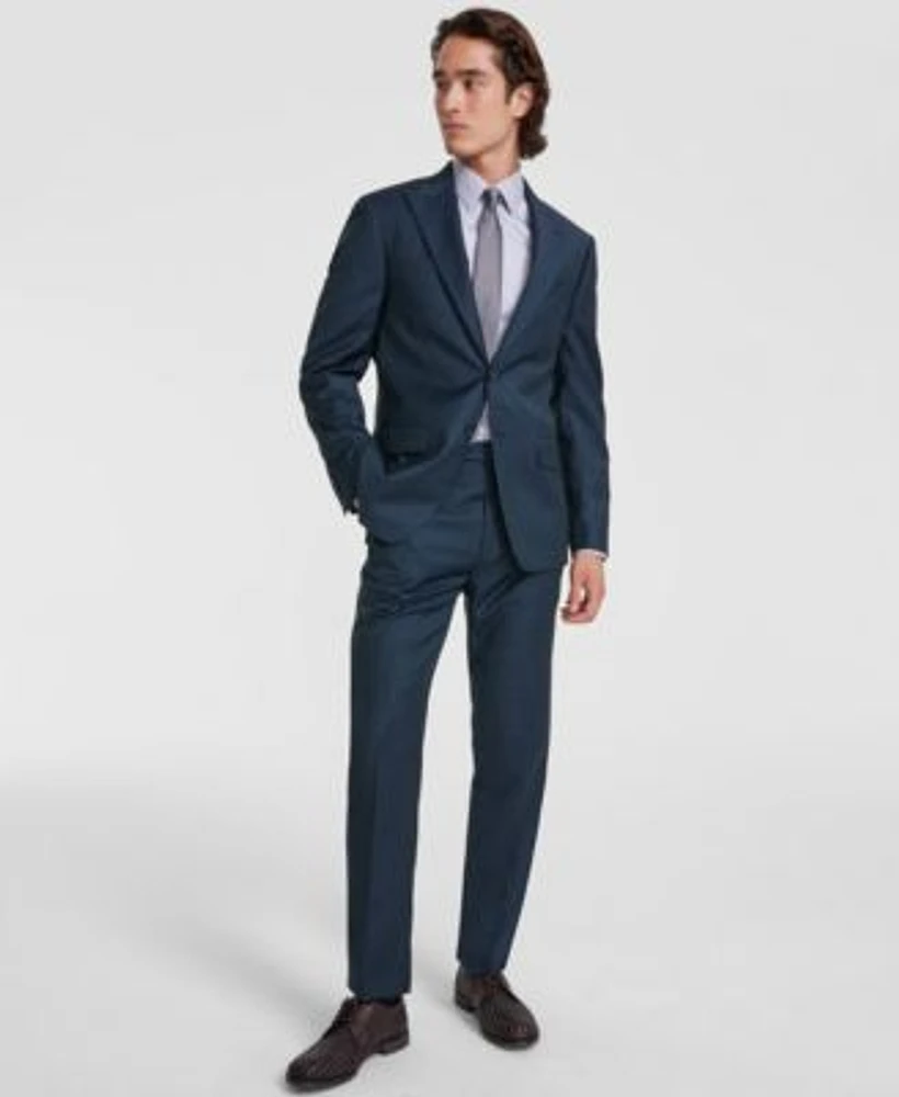 Calvin Klein Mens Slim Fit Wool Blend Stretch Suit Separates