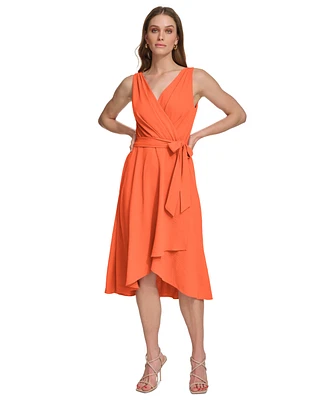 Dkny Women's Sleeveless Faux-Wrap Dress