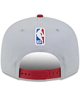 Men's New Era Gray, Red Miami Heat Tip-Off Two-Tone 9FIFTY Snapback Hat