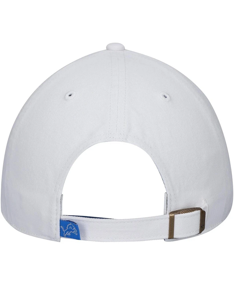 Men's '47 Brand White Detroit Lions Clean Up Adjustable Hat