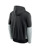 Men's Nike Black Las Vegas Raiders Color Block Fleece Performance Pullover Hoodie