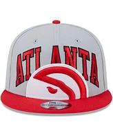 Men's New Era Gray, Red Atlanta Hawks Tip-Off Two-Tone 9FIFTY Snapback Hat