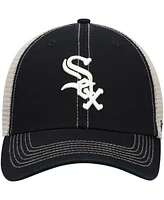 Men's '47 Brand Black Chicago White Sox Trawler Clean Up Trucker Snapback Hat