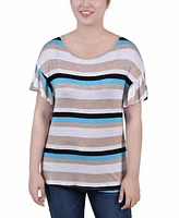 Ny Collection Women's Short Flutter Sleeve Top