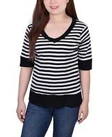 Ny Collection Women's Elbow Sleeve Top