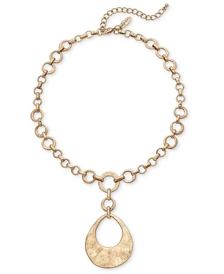 Style & Co Circle Link Pendant Choker Necklace, 17-1/4" + 3" extender, Created for Macy's
