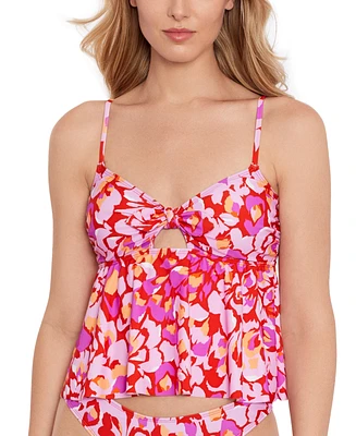 Salt + Cove Women's Bow-Front Cutout Tankini Top, Created for Macy's