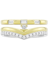 3-Pc. Set Lab-Grown White Sapphire Stack Rings (3/8 ct. t.w.) Sterling Silver & 14k Gold-Plate