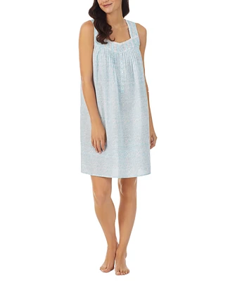Eileen West Women's Sleeveless Floral Lace-Trim Nightgown