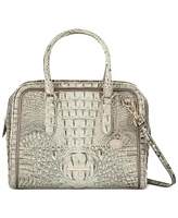 Brahmin Marissa Fairest Grey Breakwater Small Leather Satchel