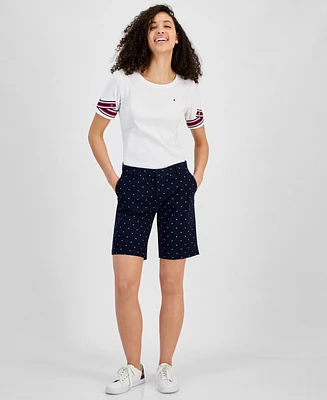 Tommy Hilfiger Women's Hollywood Mid Rise Dot Print Shorts