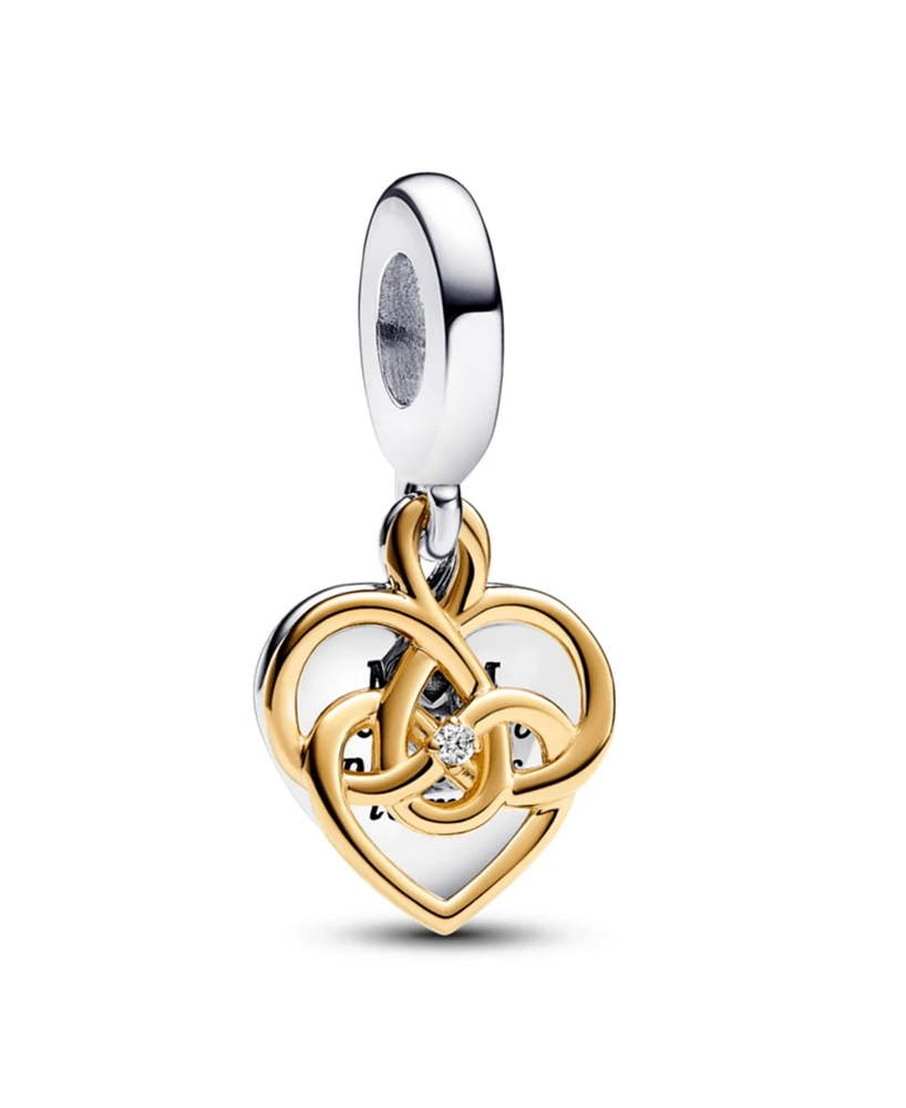 Pandora Lab-Grown Diamond Engravable Mom Double Dangle Charm