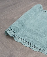 Laura Ashley Crochet Reversible Cotton Bath Rug