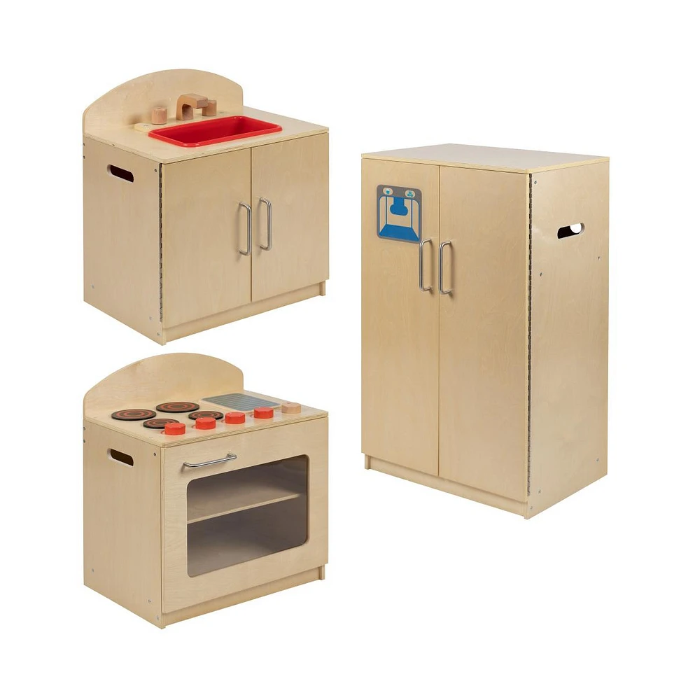 Children's Wooden Kitchen Set-Stove/Sink/Refrigerator For Commercial Or Home Use