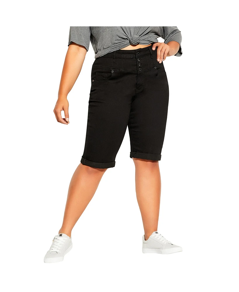 Plus Knee Hi Waist Short