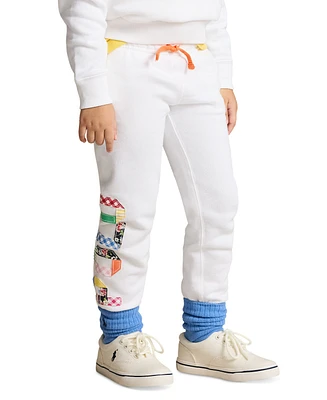 Polo Ralph Lauren Toddler and Little Girls Mixed-Logo Terry Jogger Pants