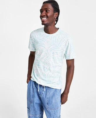 Sun + Stone Men's Island Palm Short Sleeve Crewneck T-Shirt, Created for Macy's