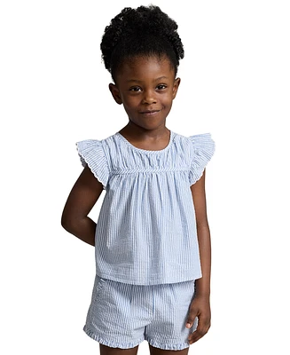 Polo Ralph Lauren Toddler and Little Girls Striped Cotton Seersucker Top