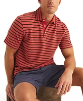 Nautica Men's Striped Pique Short Sleeve Polo Shirt