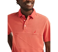 Nautica Men's Textured Pieced Pique Short Sleeve Polo Shirt