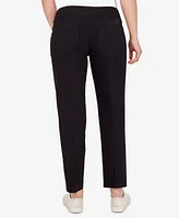 Ruby Rd. Petite Mid-Rise Pull-On Straight Solar Millennium Tech Ankle Pants