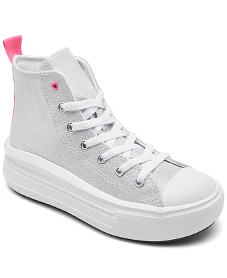 Converse Little Girls Chuck Taylor All Star Move Sparkle Platform High Top Casual Sneakers from Finish Line