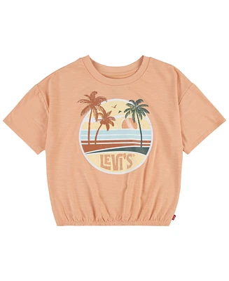 Levi's Big Girls Sunrise Elastic Bubble Short Sleeve Top